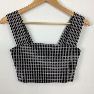 Reformation April Check Jodie Crop Tank Top Size XS